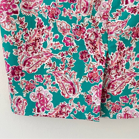 J Crew Factory Floral Printed Pencil Skirt Pink Sea Foam Summer 24 - Picture 9 of 16